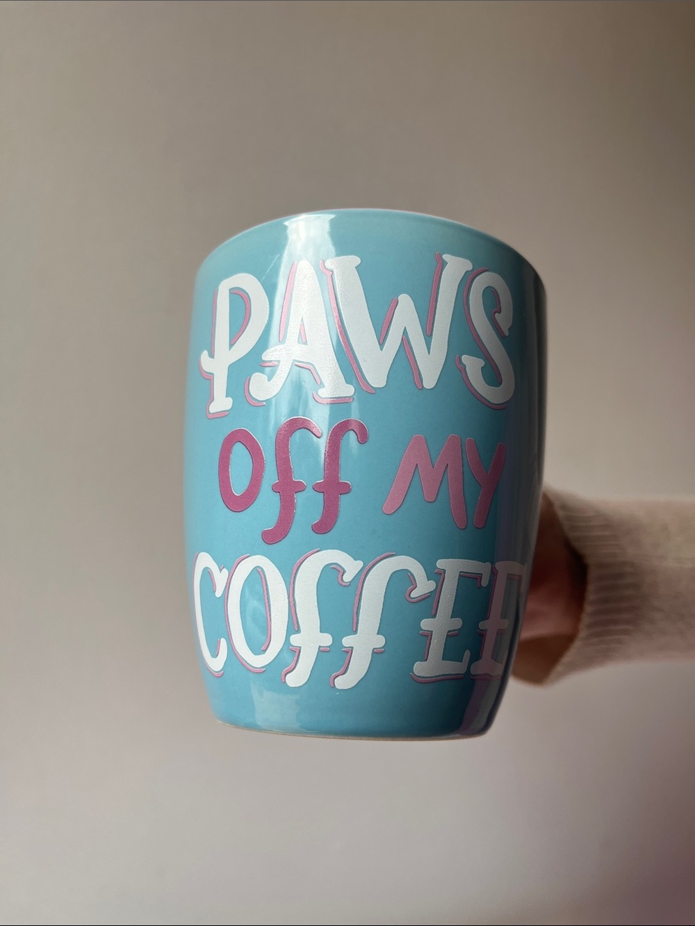 Hatley Little Blue House "Paws Off My Coffee" Mug - Light Blue/Pink